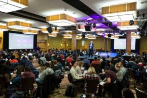 Day 1 of Microsoft's Start Strong event at the Hyatt Regency Bellevue in Bellevue, Wash., Monday, December 2, 2019.  (Photo by Dan DeLong)